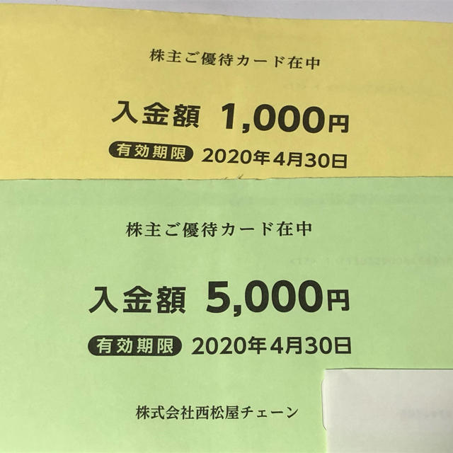【送料無料】　西松屋 株主優待カード 6000円