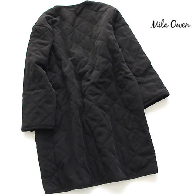 Mila Owen(ミラオーウェン)のMila Owen ノーカラー 中綿 キルティングコート レディースのジャケット/アウター(ロングコート)の商品写真