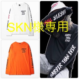 黒・オレンジXL   ☆新品☆ 袖ロゴロンT ☆ ドロップショルダー(Tシャツ(長袖/七分))