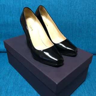 プラダ(PRADA)のプラダレザーハイヒールパンプス37ブラックグッチフェラガモ ヴィトン (ハイヒール/パンプス)