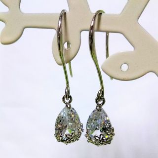 クリア ガラス フック ピアス(ピアス)