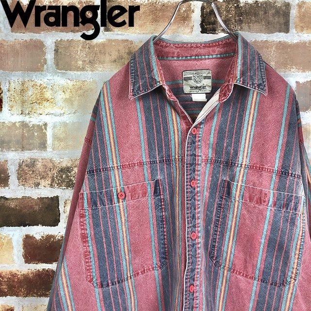 Wrangler(ラングラー)のドゥービードゥー様専用!ラングラー 　ストライプシャツ　ビッグシルエット　XL メンズのトップス(シャツ)の商品写真