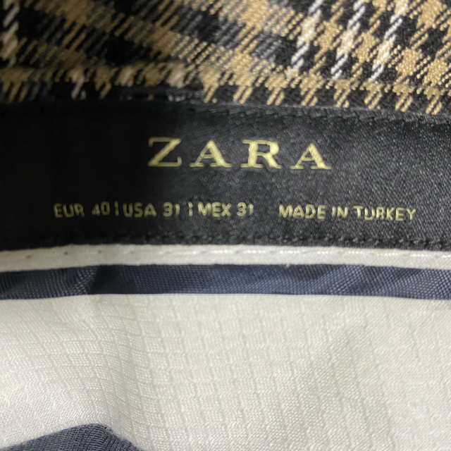 ZARA(ザラ)のザラ チェック柄パンツ ブラウン メンズのパンツ(スラックス)の商品写真