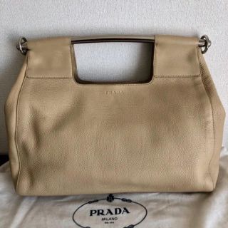 プラダ(PRADA)の美品 プラダ 本革 ハンドバッグ 大きいサイズ(ハンドバッグ)