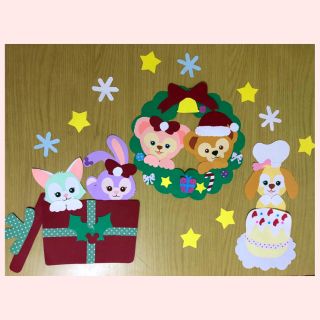 ディズニー(Disney)のダッフィー フレンズ風♡クリスマス壁面♡(型紙/パターン)