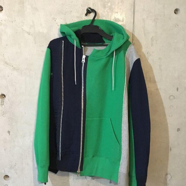 ☆sacai☆ colour block asymmetric hoodie | svetinikole.gov.mk