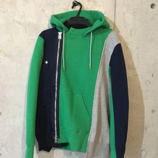 サカイ(sacai)の★sacai★ colour block asymmetric hoodie(パーカー)