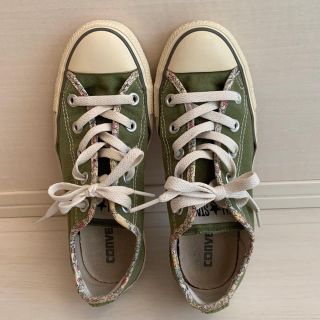 コンバース(CONVERSE)のコンバース 花柄 グリーン オールスター　23cm(スニーカー)