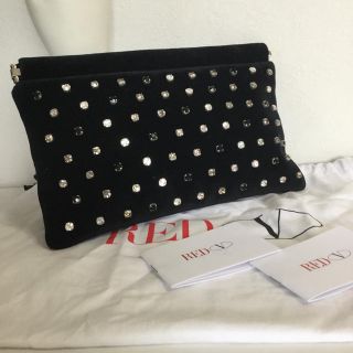 レッドヴァレンティノ(RED VALENTINO)の【RED VLENTINO】スエードビジュー付きクラッチバック✨美品最終お値下げ(クラッチバッグ)