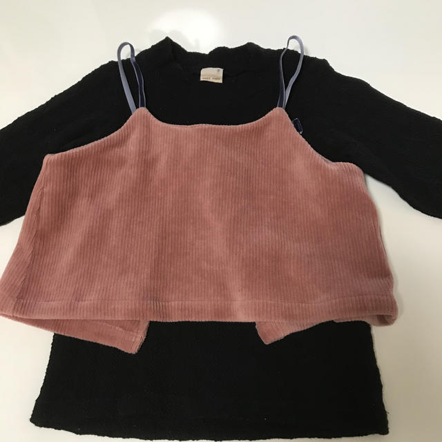 petit main(プティマイン)のpetit  main ジャガードハイネック＋キャミセット キッズ/ベビー/マタニティのキッズ服女の子用(90cm~)(Tシャツ/カットソー)の商品写真