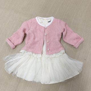 ベビーギャップ(babyGAP)のbaby gapチュールワンピース12-18 ロンパース・カーディガン付き(ワンピース)