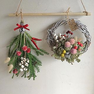 ドライフラワー クリスマスの飾り(ドライフラワー)