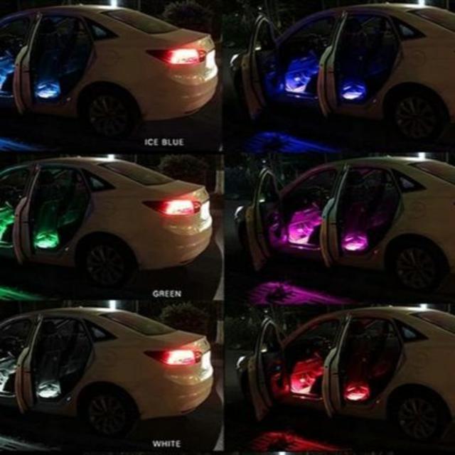 RGB フットランプKit シガーソケット LED ルームランプ 室内灯 トヨタ 自動車/バイクの自動車(車内アクセサリ)の商品写真