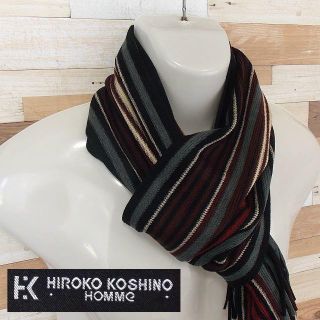 ヒロココシノ(HIROKO KOSHINO)の【HIROKO KOSHINO】 美品 ヒロココシノ ストライプ柄マフラー(マフラー)