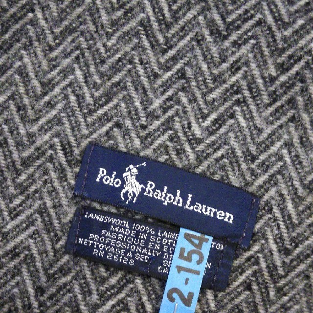 POLO RALPH LAUREN(ポロラルフローレン)の美品 ポロ ラルフローレン✨RALPH LAUREN ヘリンボーン柄 マフラー レディースのファッション小物(マフラー/ショール)の商品写真