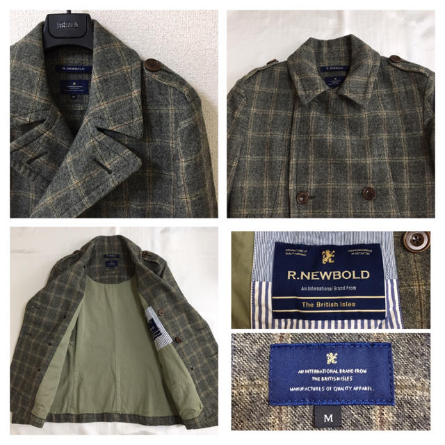 R.NEWBOLD(アールニューボールド)の◆R.NEWBOLD ポールスミス◆ウインドペンチェック ピーコート エポレット メンズのジャケット/アウター(ピーコート)の商品写真