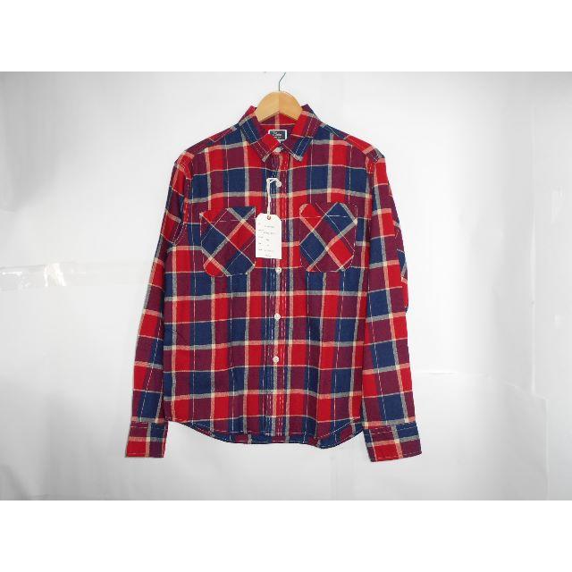 メンズ03114● 未使用 CALEE L/S INDIGO CHECK SHIRT