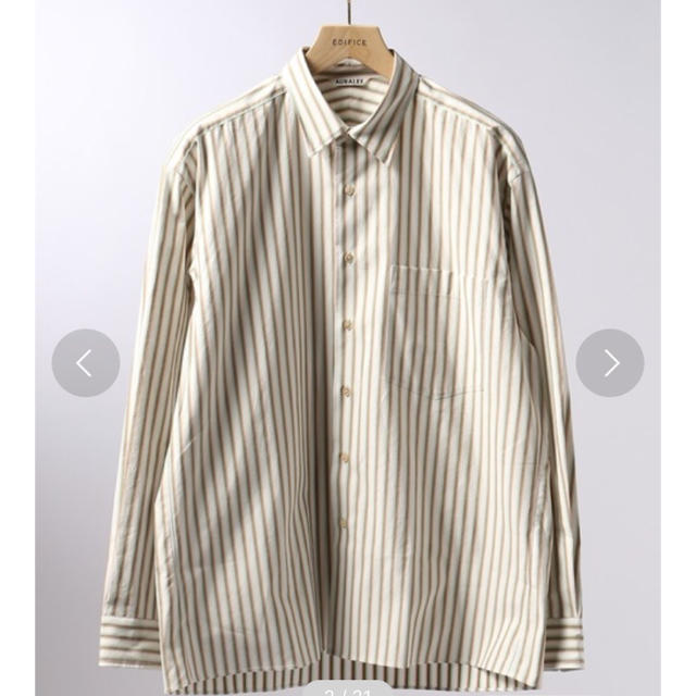 AURALEE Washed Finx Twill Stripe Shirts