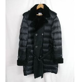 モンクレール(MONCLER)の美品 emmeti エンメティ ムートンダウンコート 黒 メンズ 46(ダウンジャケット)