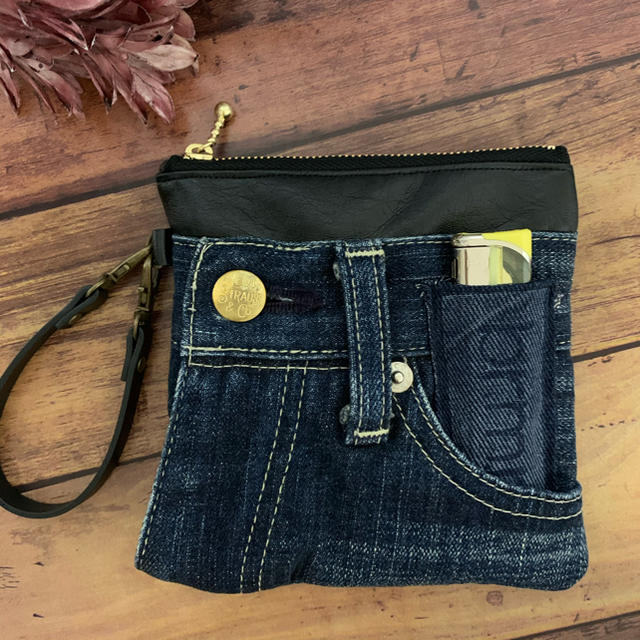 在庫あり/即出荷可】 Handmade☆デニムポーチ original ライター 在庫あり/即出荷可】 Handmade☆デニムポーチ original ライター