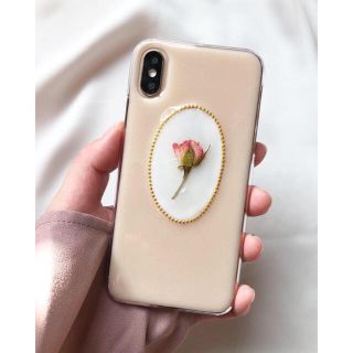 ミルクティー × ローズ ･.｡* 押し花スマホケース(スマホケース)