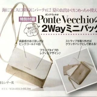 ポンテヴェキオ(PonteVecchio)の美人百花　付録　Ponte Vecchio 2way ミニバック2016年8月号(ポーチ)