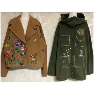 ScoLar - ☆彡 iS ScoLar R花柄刺繍コート & トリックアートパーカー ...