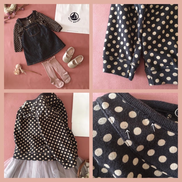 PETIT BATEAU(プチバトー)のPETIT BATEAU プチバトー｜スモーキードット❁*・トップス キッズ/ベビー/マタニティのベビー服(~85cm)(シャツ/カットソー)の商品写真