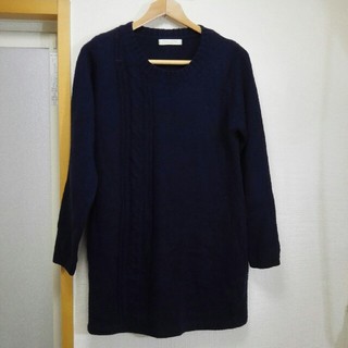 ショコラフィネローブ(chocol raffine robe)のChocol  raffine　アクリル　ロングセーター　L(ニット/セーター)