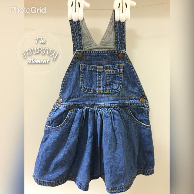 babyGAP(ベビーギャップ)のGAPデニムフレアージャンスカ6〜12M キッズ/ベビー/マタニティのベビー服(~85cm)(ワンピース)の商品写真