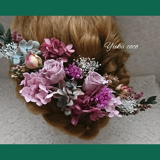 ドライフラワー ヘッドドレス 髪飾り ❁¨ lavender