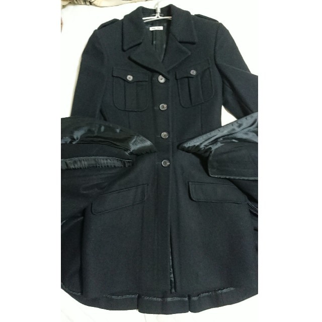 miumiu(ミュウミュウ)の※む様専用※miu miu ウールコート ブラック レディースのジャケット/アウター(ロングコート)の商品写真