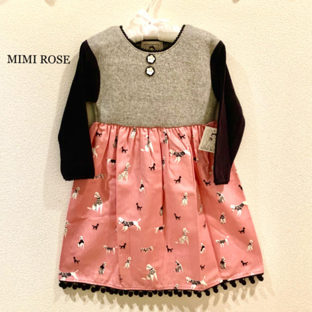 【バファリン様専用】プードルプリントワンピース 3T / size 6 キッズ/ベビー/マタニティのキッズ服女の子用(90cm~)(ワンピース)の商品写真