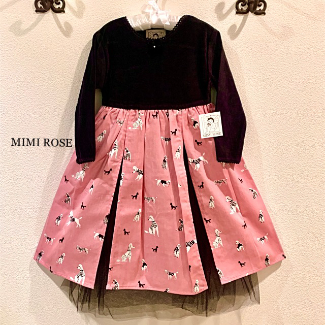 【バファリン様専用】プードルプリントワンピース 3T / size 6 キッズ/ベビー/マタニティのキッズ服女の子用(90cm~)(ワンピース)の商品写真