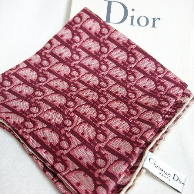 正規【C.Dior】総柄　トロッター　スカーフ　ピンク