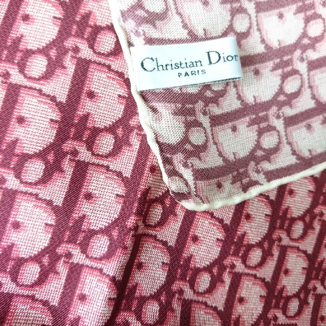 正規【C.Dior】総柄　トロッター　スカーフ　ピンク