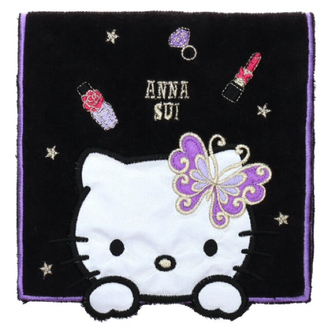 ANNA SUI(アナスイ)の【新品タグ付】アナスイ×キティ💗ポケット ハンカチ ブラック レディースのファッション小物(ハンカチ)の商品写真