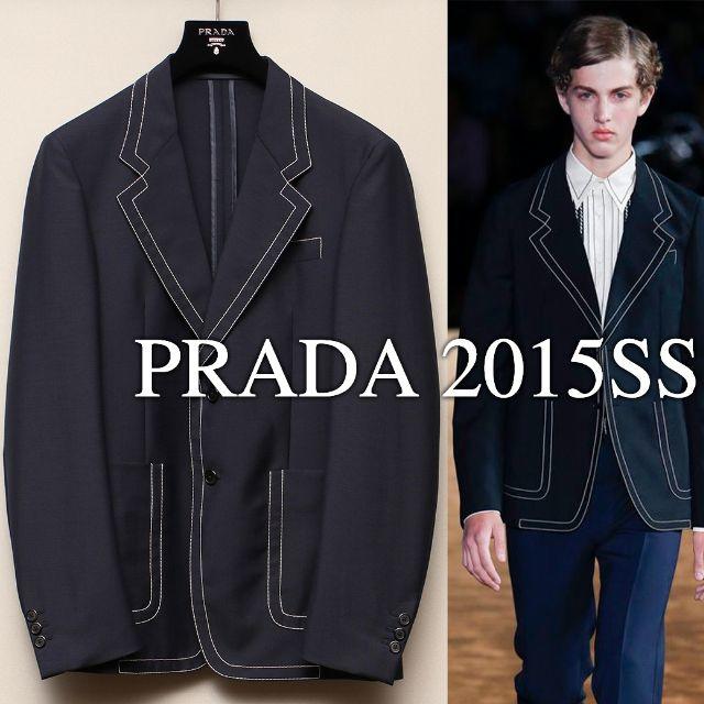 PRADA 2015SS ネイビージャケット 0番ステッチ