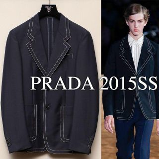 プラダ(PRADA)のPRADA 2015SS ネイビージャケット 0番ステッチ(テーラードジャケット)