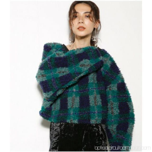 SLY(スライ)のBOA CHECK TOPS ボアチェックトップス レディースのトップス(ニット/セーター)の商品写真