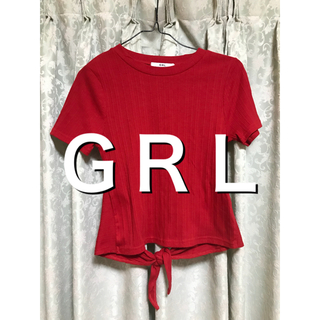 グレイル(GRL)のＧＲＬ トップス 半袖 背中空き 赤 レッド(Tシャツ(半袖/袖なし))