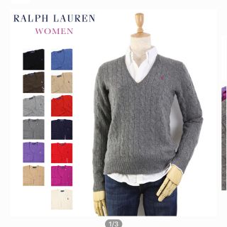 ポロラルフローレン(POLO RALPH LAUREN)のラルフローレン Vネックセーター 赤(ニット/セーター)