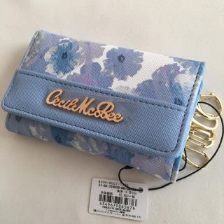 セシルマクビー(CECIL McBEE)の新品 セシルマクビー 花柄 キーケース ブルー(キーケース)