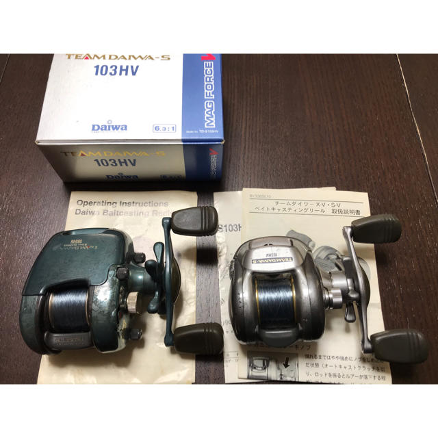 DAIWA(ダイワ)の値下げ！チームダイワS 103HVと105Hi ２台セット中古 スポーツ/アウトドアのフィッシング(リール)の商品写真