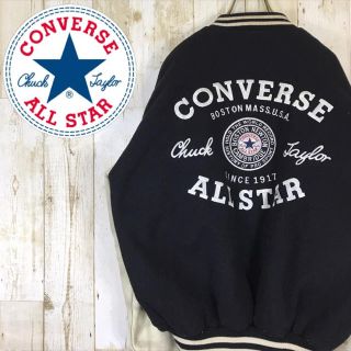 コンバース(CONVERSE)のコンバース オールスター スタジャン 牛革 ビッグロゴ ブルゾン ブラック(スタジャン)