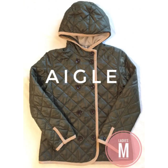 AIGLE(エーグル)のAigle  キルティング ジャケット　中綿　カーキ　美品 レディースのジャケット/アウター(ダウンジャケット)の商品写真