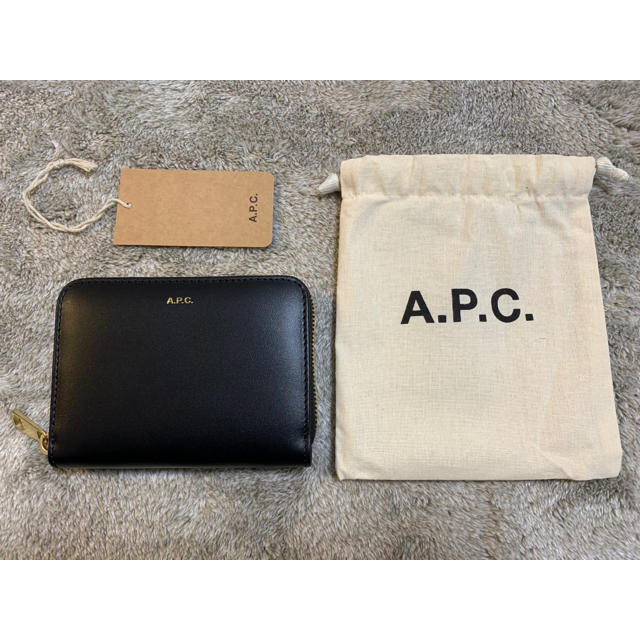 louisvuitton新品 a.p.c. apc アーペーセー ブラック 二つ折り 財布 ウォレット