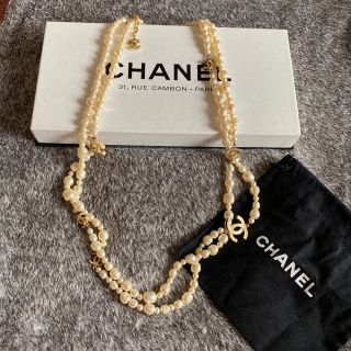 シャネル(CHANEL)のゆりゆり様専用CHANEL パールネックレス　2連　パリ本店箱付き(ネックレス)