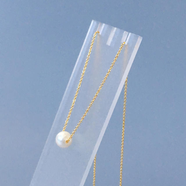 k14gf♡ひとつぶ・あこや真珠のネックレス　7.0～7.5mm ハンドメイドのアクセサリー(ネックレス)の商品写真