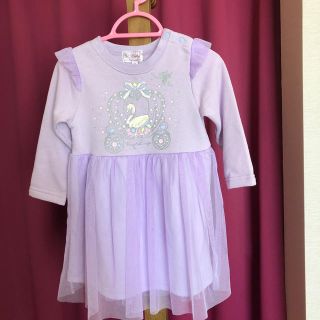 マザウェイズ(motherways)のmikoさま専用　春色　パステルパープル　ワンピース　サイズ90(ワンピース)